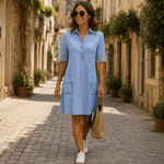 Vestido Bretanha™ | Silhueta Perfeita em Denim - Robes | Benedita Lisboa