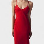 Vestido carmesim™ | Corte minimalista e elegante - | Benedita Lisboa
