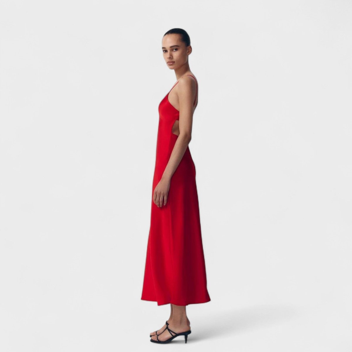 Vestido carmesim™ | Corte minimalista e elegante - | Benedita Lisboa