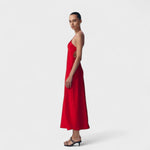 Vestido carmesim™ | Corte minimalista e elegante - | Benedita Lisboa