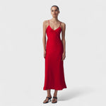 Vestido carmesim™ | Corte minimalista e elegante - | Benedita Lisboa