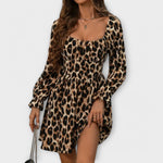 Vestido com estampado de leopardo encantador - | Benedita Lisboa
