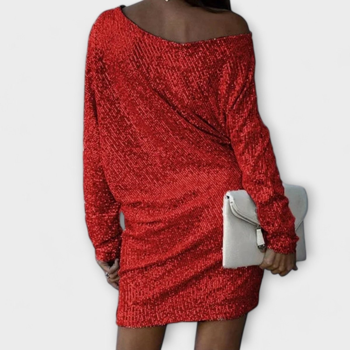 Vestido de festa com lantejoulas e contraste - | Benedita Lisboa