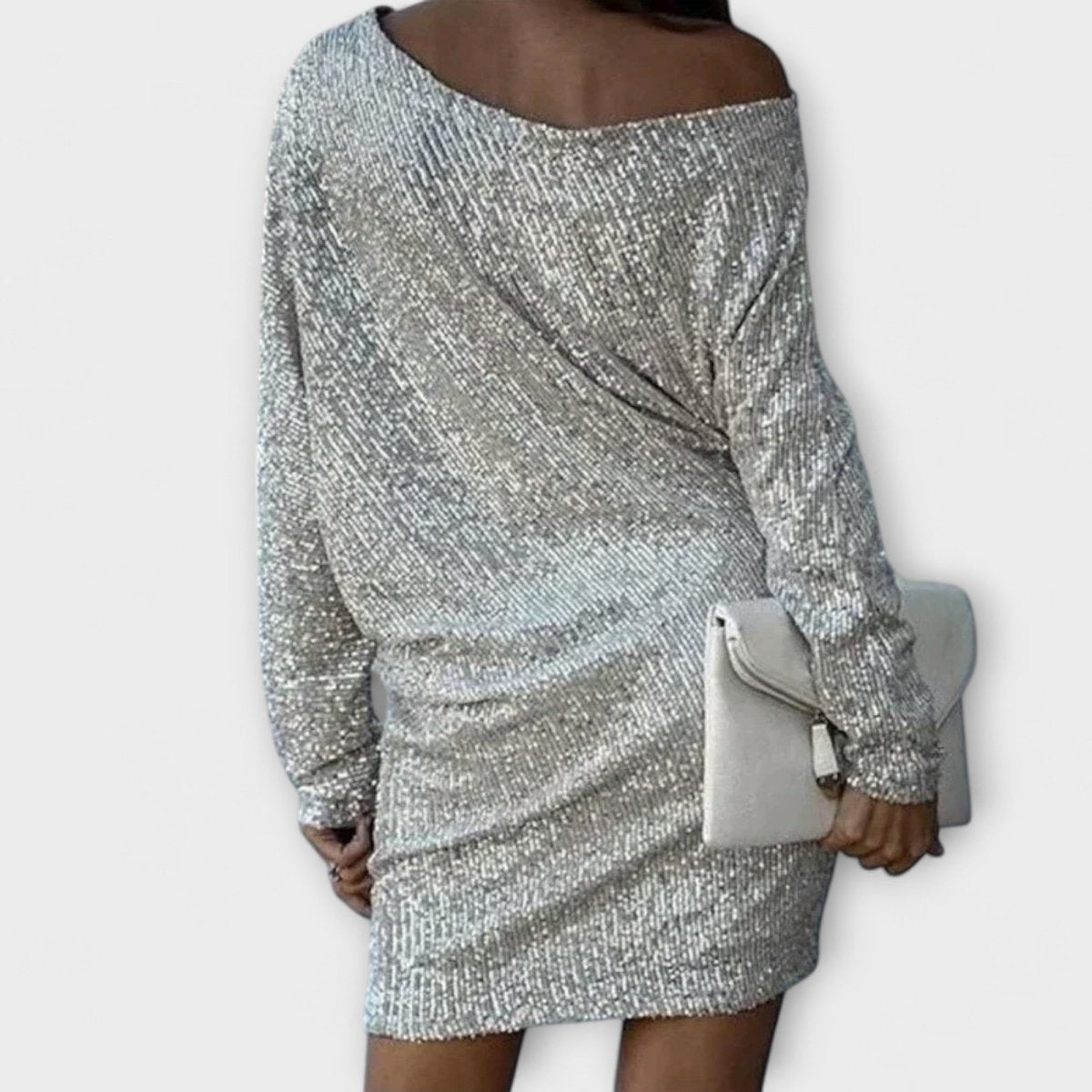 Vestido de festa com lantejoulas e contraste - | Benedita Lisboa