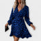 Vestido de leopardo elegante com decote em V e cinto ajustável - | Benedita Lisboa