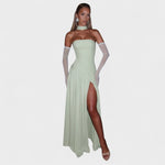 Vestido Maliyah™ | Corte assimétrico Hortelã - | Benedita Lisboa