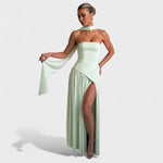 Vestido Maliyah™ | Corte assimétrico Hortelã - | Benedita Lisboa