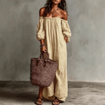 Vestido Maxi Boho Sem Alças Sem Esforço - | Benedita Lisboa