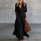 Vestido Maxi Casual de Camisa com Botões e Bolsos - | Benedita Lisboa