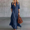 Vestido Maxi Casual de Camisa com Botões e Bolsos - | Benedita Lisboa