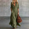 Vestido Maxi Casual de Camisa com Botões e Bolsos - | Benedita Lisboa