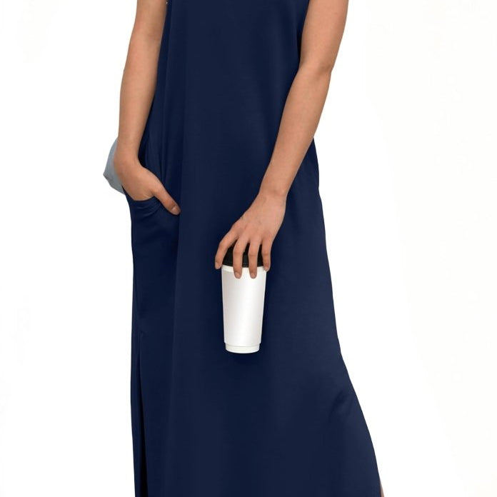 Vestido Maxi Casual Feminino, Largura Solta e Sem Rugas - DRESS | Benedita Lisboa
