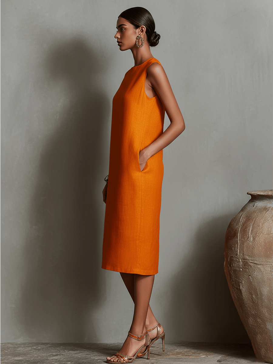Vestido Midi Maureen™ com bolsos - DRESSES | Benedita Lisboa