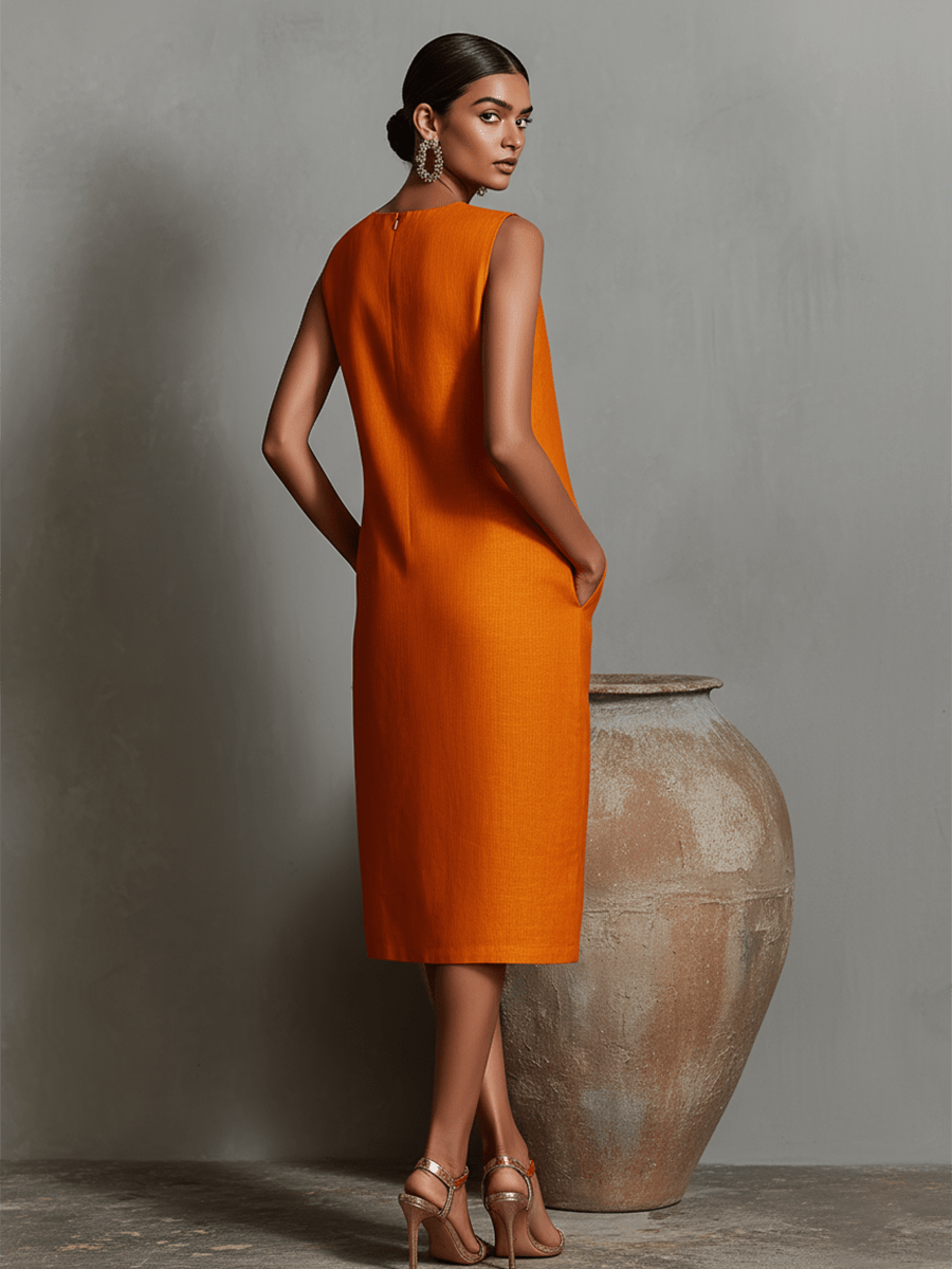 Vestido Midi Maureen™ com bolsos - DRESSES | Benedita Lisboa