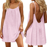 Vestido Mini Cami Sem Costas com Pregas - | Benedita Lisboa