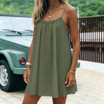 Vestido Mini Cami Sem Costas com Pregas - | Benedita Lisboa