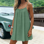 Vestido Mini Cami Sem Costas com Pregas - | Benedita Lisboa