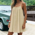 Vestido Mini Cami Sem Costas com Pregas - | Benedita Lisboa
