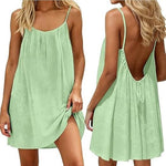 Vestido Mini Cami Sem Costas com Pregas - | Benedita Lisboa