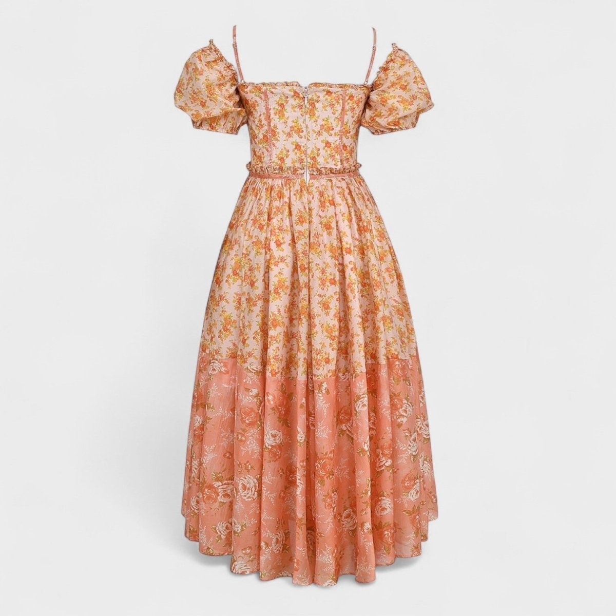 Vestido Valentina Floral Coral - | Benedita Lisboa