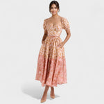 Vestido Valentina Floral Coral - | Benedita Lisboa