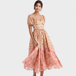 Vestido Valentina Floral Coral - | Benedita Lisboa