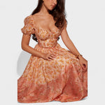 Vestido Valentina Floral Coral - | Benedita Lisboa