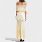 Vitoria™ | Vestido comprido de malha com ombros descobertos - | Benedita Lisboa