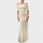 Vitoria™ | Vestido comprido de malha com ombros descobertos - | Benedita Lisboa