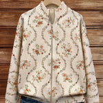 Vivienne™ | Estampado Delicado de Flores Trepadeiras em Creme - | Benedita Lisboa