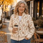 Vivienne™ | Estampado Delicado de Flores Trepadeiras em Creme - | Benedita Lisboa