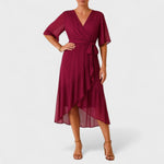 Yalina™ | Vestido elegante à volta da cintura com cintura ajustável - | Benedita Lisboa
